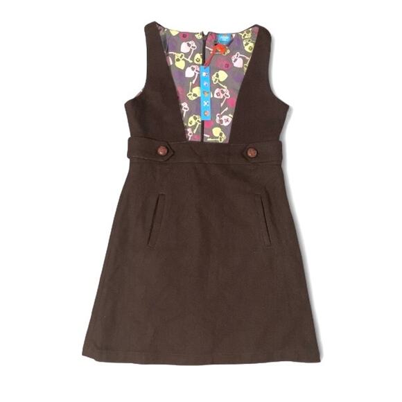 Paul Frank Dresses & Skirts - Y2K Paul Frank Brown Twee Mini Dress XS NWT Deadstock